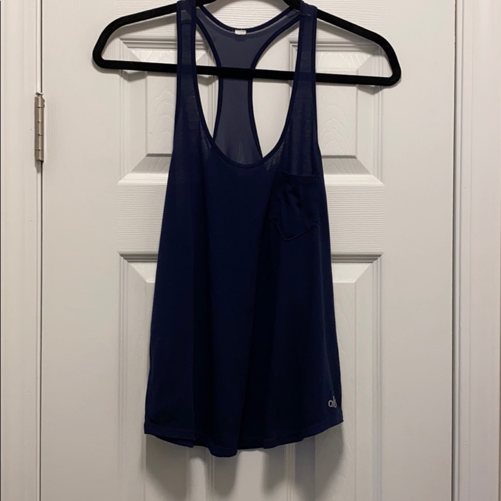 ALO Yoga mesh panel racerback tank.